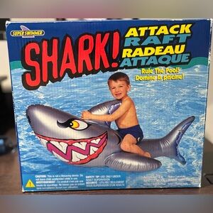SOLD Vintage 2001 Shark Attack Raft Inflatable Pool Float Open Box